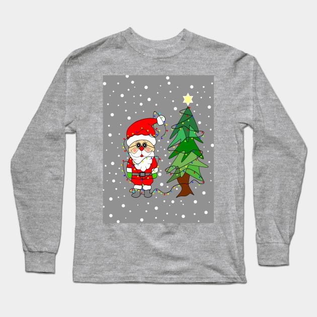 WHITE Christmas Santa Long Sleeve T-Shirt by SartorisArt1